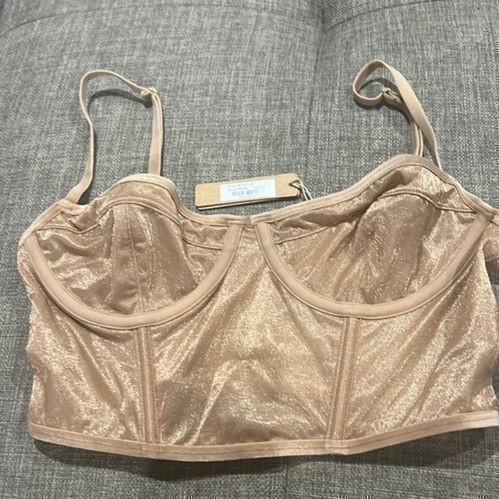 Skims Sheer/Velvet Underwire Top